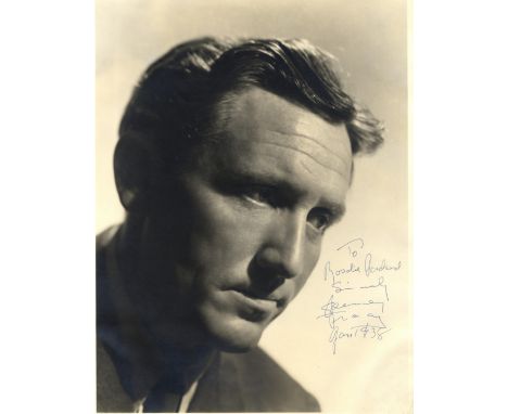 TRACY SPENCER: (1900-1967) American Actor, Academy Award winner. Vintage signed and inscribed 10 x 13 photograph of Tracy in 