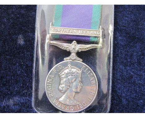 CSM QE2 with Northern Ireland clasp to 24425723 Rfn F E S Hone RGJ (Royal Green Jackets). GVF small contact mark