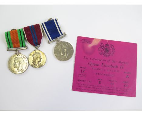 Police group to Inspector Harold J, Poole. Medals mounted as worn - Defence Medal, 1953 Coronation Medal, Police LSGC Medal (