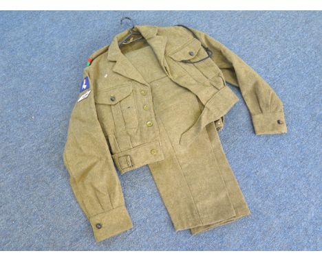 Officer scarce 1949 pattern battle dress and trouser to a Second Lieut who was a RAC instructor in the Army Educational Corps