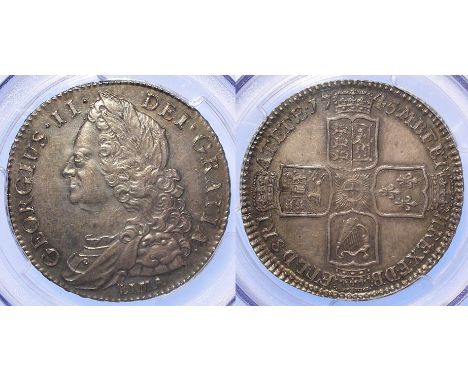 Halfcrown 1745 Lima. PCGS slabbed as AU58