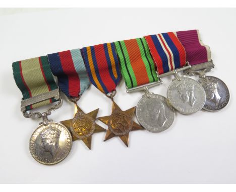 Suffolks group - IGS GVI with North West Frontier 1937-39 clasp (5931658 Sjt W Casselton Suff R.), 1939-45 Star, Burma Star, 