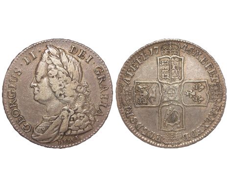 Halfcrown 1745 D. Nono, LIMA below bust, S.3695, nVF