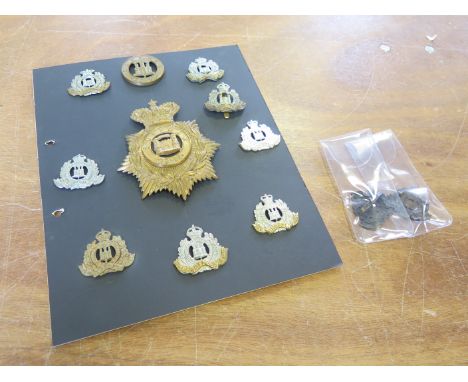 Suffolk Regt collection of badges and a Helmet Plate, inc all brass, Territorial, 1st VB, etc etc. Nice lot, all different (1