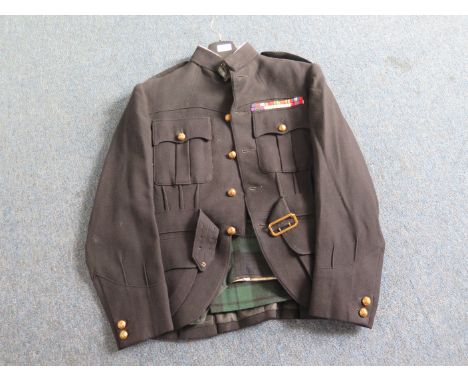 Officers Blue Patrols Uniform of Argyll and Sutherland Highlanders, formerly belonging to Lt Col G E C Ash 1st Bn A & S H. Wh