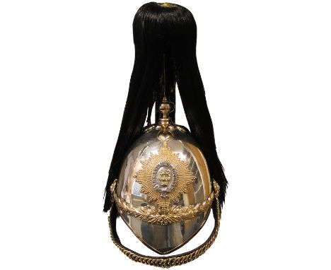 Victorian Royal Dragoons Officers Helmet with black plume