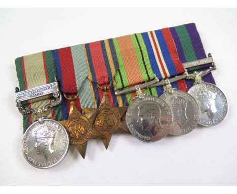 Suffolks group court mounted as worn - IGS GVI with North West Frontier 1937-39 clasp (5825497 Pte G Francis Suff.R.), 1939-4