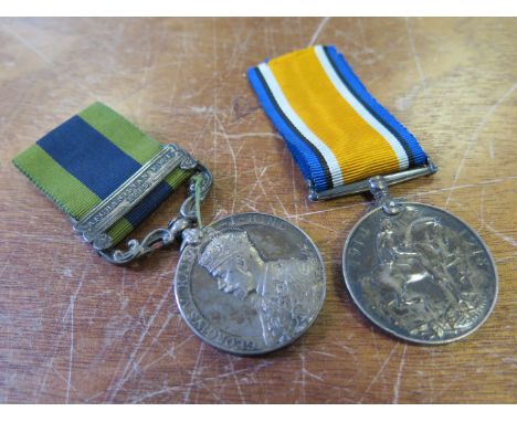 IGS GRV with Afghanistan NWF 1919 with WW1 BWM to 205316 Pte W Cottee R W Kent Regt  