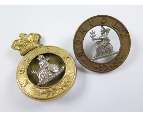 Helmet Plate centres x2 with and without crown c1881-1914 (2)