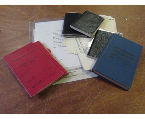 WW2 SAAF log books from 1935 to 1940 with three diary’s portrait sketch photo medal entitlement documents etc. all relating t