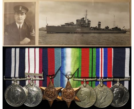 Distinguished Service Medal GVI group - DSM (JX.126883 A Moran Y.S. HMS Express. Medal stamped with an 'R' for replacement), 