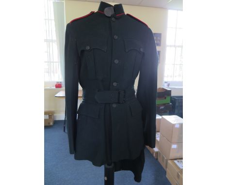 London Rifle Regt a dress uniform tunic & trousers of a London Rifle Regt probably 1930"s one moth nip.