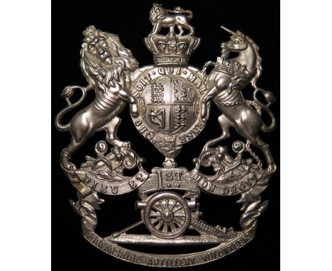 Victorian o/r's white metal helmet plate 1st Forfarshire Artillery Volunteers. Scarce