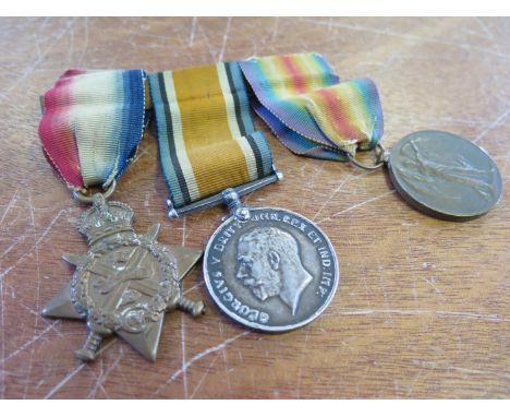 1914 trio 7856 Pte S Warner 1/North Staffs Regt