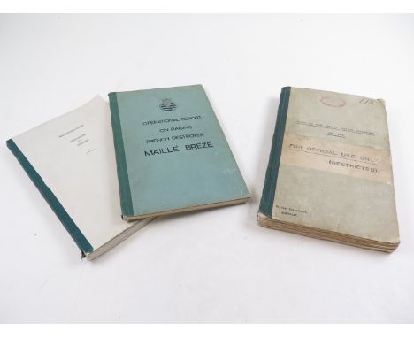 Manuscript style volumes dealing with Salvage Operations during and after WW2. Includes operational report on the French Dest