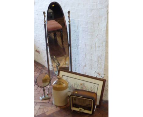 Telefunken mains radios, cheval mirror, dressing mirror, stone jar and tapestry Condition report: see terms and conditions.