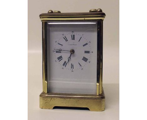 French carriage clock, 20th century. Condition report: see terms and conditions.