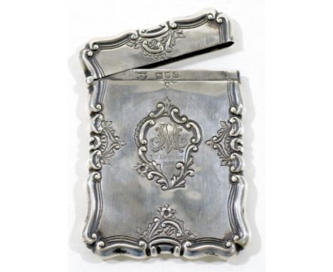 Visitenkartendose.: Business card holder. London 1899. Prächtige Dose mit feiner Zierarbeit. Mappin &amp; Webb, London, 1899,