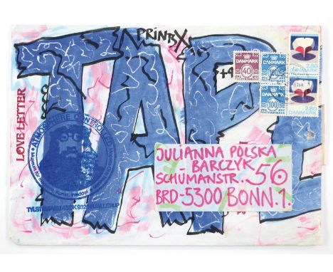 Sammlung: von ca. 500 Objekten. Künstlerpostkarten, Neujahrskarten, Briefe, Collagen, Zettel aus internationalem Kontext (dar