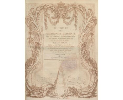 Saverien,(A.).: Histoire des Philosophes modernes, avec leur portrait gravé dans le goût du crayon, d'apres les desseins des 