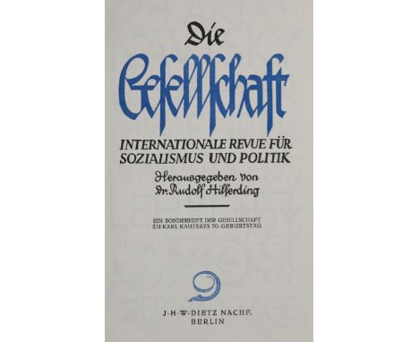 Sammlung: von 72 (meist Klein-)Schriften, ca. 1920-35. Meist Obrosch.  ╔Enthält u.a.:╗ Jahrbuch der Arbeiterwohlfahrt 1930. B