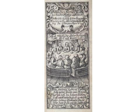 (Rittmeyer,J.).: Himmlisches Freuden-Mahl der Kinder Gottes auf Erden,... Bln. u. Potsdam, Rüdiger 1746. Schm.8°. Mit Kupfert