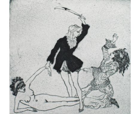 Schlichter, Rudolf: (1890 Calw - München 1955). Haremswächter (Hinrichtung). Radierung in Schwarz mit Aquatinta. 20,2 x 21, B