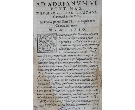 Thomas von Aquin.: Summa sacrae theologiae in tres partes divisa, et quatvor distincta tomis... cum Thomae a Vio Caietani... 