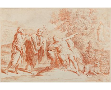 Bartolozzi, Francesco: (1725 Florenz - 1815 Lissabon). Johannes der Täufer schickt zwei der Jünger zu Christus. Crayonmanier 