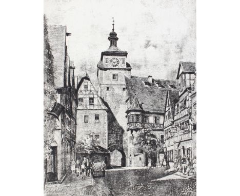 Müller, Erich Martin: (1888 Berlin - Rothenburg o.d.T. 1972). Rothenburg o.d. Tauber. Martinsturm. - Rothenburg ob der Tauber