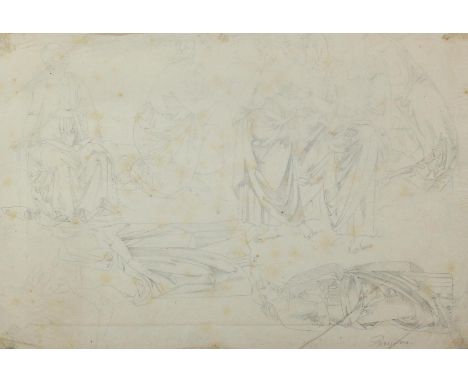 Bleistiftskizzen.: 6 Bl. auf Pergamentpapier mit versch. christlichen Motiven. Anfang 20. Jh. U.a. nach Wandmalereien Perugio