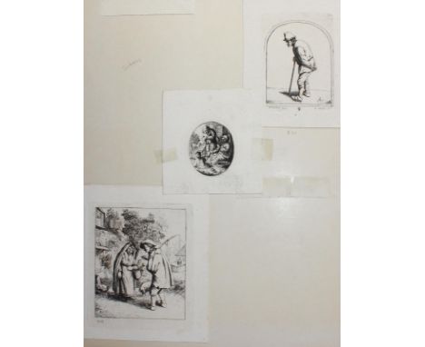 Ostade, Adriaen van: (1610 Haarlem 1685), von und nach. 3 Genredarstellungen. Plgr. zw. ca. 4,6 x 3,8 u. ca. 11 x 9,5 cm. Je 