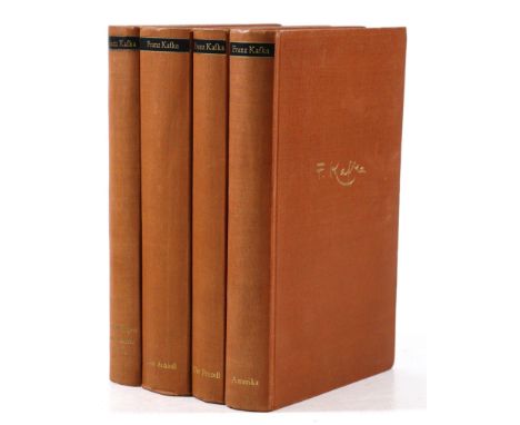 Kafka,F.: Erzählungen und kleine Prosa; Amerika; Der Prozess; Das Schloss. 4 Bde. Bln., Schocken 1935. Olwdbde. (Tls. leicht 