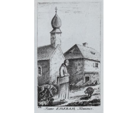 Leybold, Johann Friedrich: (1755 Stuttgart - Wien 1838). Frater Emeram Klausner. Kreidelithographie auf hellblauem Papier, um
