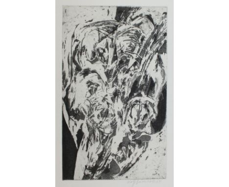Buchholz, Wolff: (1935 Hamburg 2010). Ohne Titel. - Daphne. 2 (1 Aquatinta-) Radierungen für Griffelkunst, Hbg. 1964-67. 22,5