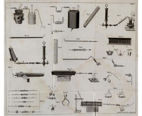 Liebig,J.v.: Anleitung zur Analyse organischer Körper. Brschwg., Vieweg 1837. Mit 3 gefalt. (2 gest., 1 lithogr.) Taf. u. 2 m