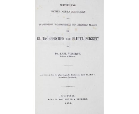 Vierordt,K.: Mittheilung zweier neuer Methoden der quantitativen mikroskopischen und chemischen Analyse der Blutkörperchen un