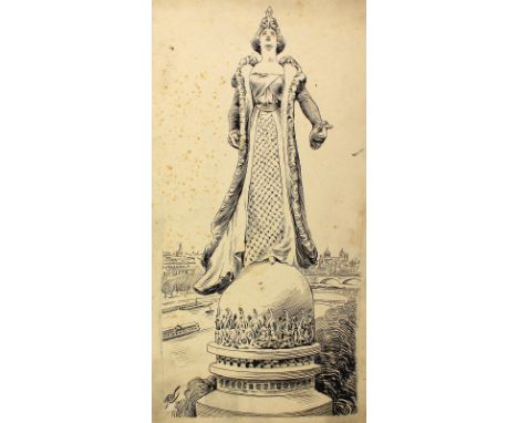 Paris.: Figur auf dem Ausstellungsportal in Paris. Zeigt "La Parisienne", eine Allegorie v. Paul Moreau-Vauthier, errichtet a