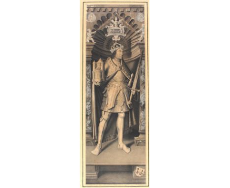 Strixner, Johann Nepomuk: (1782 Altötting - München 1855). Der heilige Heinrich. Lithographie mit Tonplatte n. Johann von Mel