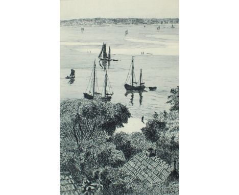 Matthaei, Karl Otto: (1863 Hamburg - Bremen 1931). "An der Elbe". Radierung mit zartem Plattenton auf dickem Velin, um 1900. 