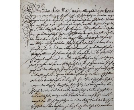 Schönborn-Buchheim, Friedrich Karl von: Fürstbischof von Würzburg u. Bamberg (1674-1746). Eh. Brief, Prag 29. 9. 1723. 8°. 3 
