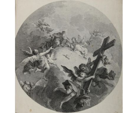 Bartolozzi, Francesco: (1725 Florenz - 1815 Lissabon). Die Dreifaltigkeit. Kupferstich u. Radierung n. dem gleichnamigen Fres