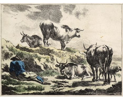 Konvolut: von 14 Bl. Graphiken. 17.-18.Jhdt. 3,8 x 4,1 cm. - 15 x 22,7 cm.   R