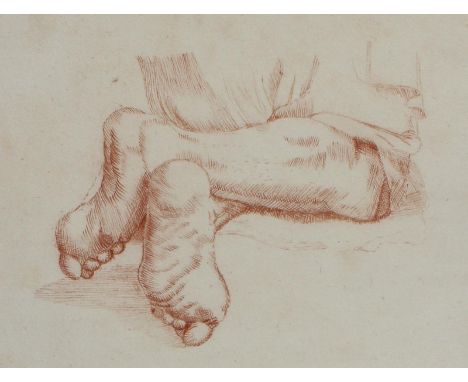 Anatomische Studien.: 3 Bl. mit Hand- (2) u. Unterschenkelstudien. Anonyme Rötel- (2) bzw. Kohlezeichnungen auf Bütten, davon