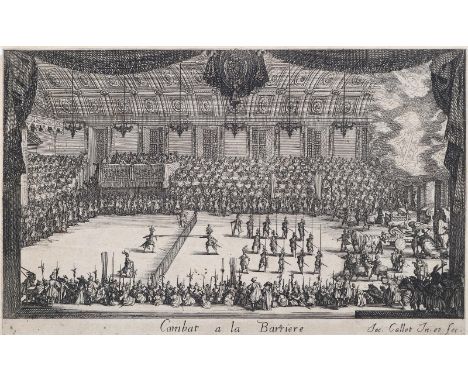 Callot, Jacques: (1592 - 1635 Nancy). Combat à la Barriere. Aus: Combat à la barrière, 14 Bll. Radierung. Blgr. 14,6 x 23,7 c
