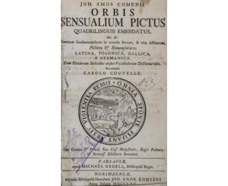 Comenius,J.A.: Orbis sensualium pictus. Pictura &amp; nomenclatura, latina, polonica, gallica &amp; germanica. Accurante Caro