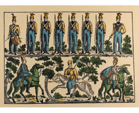 Militärdastellungen.: 4 Farbdrucke. 20. Jhdt. Blgr. 35 x 45,5 cm. - Leicht gebr.   R