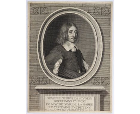 Nanteuil, Robert: (1623 Reims - 1678 Paris). Georges de Scudéry. Kupferstich. 1654-56. Blgr. 26,45 x 20,4 cm. Plgr. 26,2 x 19