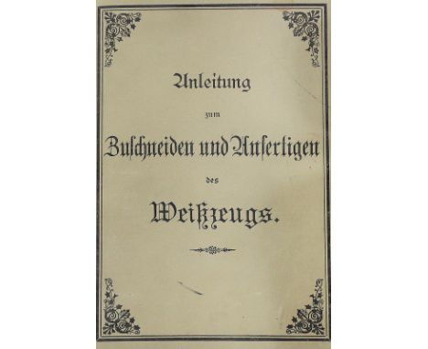 Schablonen: zur Wäschestickerei. O.O. um 1900. Zus. 95 Schablonen aus Kupfer- u. Stahlblech, 1 kl. Schablonierfarbe mit Pinse