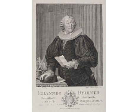 Rhyner, Iohannes.: Kupferstich v. Barth Hübner nach Anton Hickel bei Ch.v.Mechel, 1793. Mit den Namenszüge n u. Dat. i.d.Pl. 